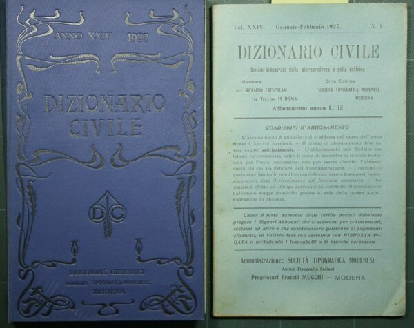Dizionario civile - Vol. XXIV, 1927