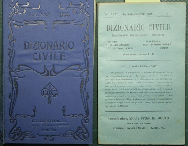 Dizionario civile - Vol. XXV, 1928