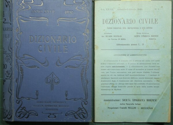 Dizionario civile - Vol. XXVII, 1930