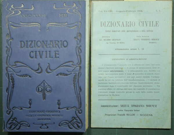 Dizionario civile - Vol. XXVIII, 1931