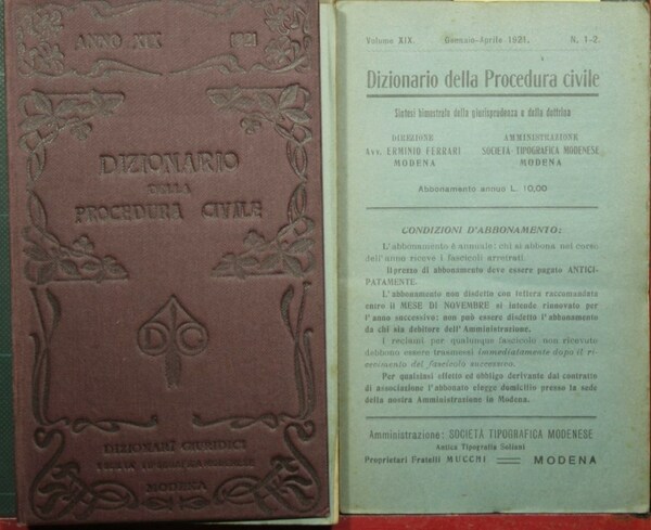 Dizionario della procedura civile - Vol. XIX, 1921