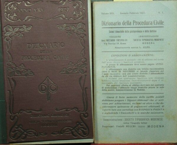 Dizionario della procedura civile - Vol. XXV, 1927