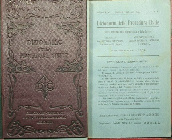 Dizionario della procedura civile - Vol. XXVI, 1928
