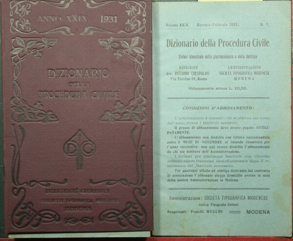 Dizionario della procedura civile - Vol. XXIX, 1931