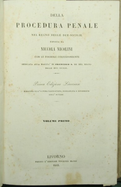 Della procedura penale nel Regno delle Due Sicilie
