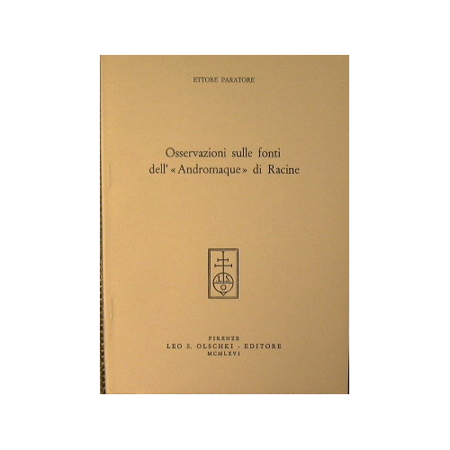 Osservazioni sulle fonti dell'Andromaque di Racine
