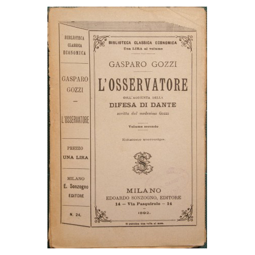 L'osservatore. Coll'aggiunta della Difesa di Dante