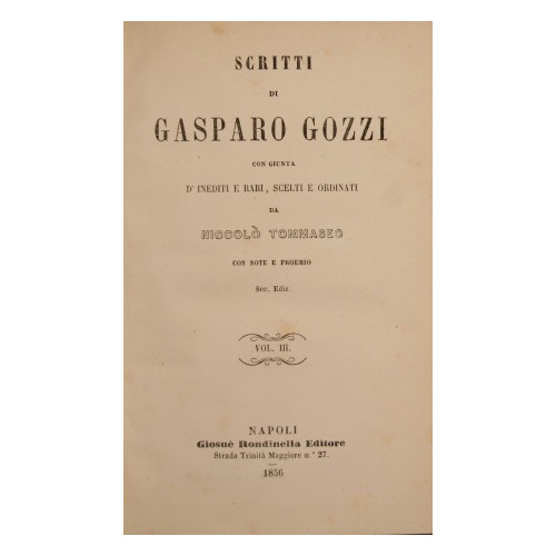 Scritti di Gasparo Gozzi