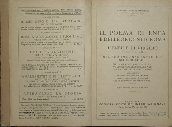 Il poema di Enea e delle origini di Roma