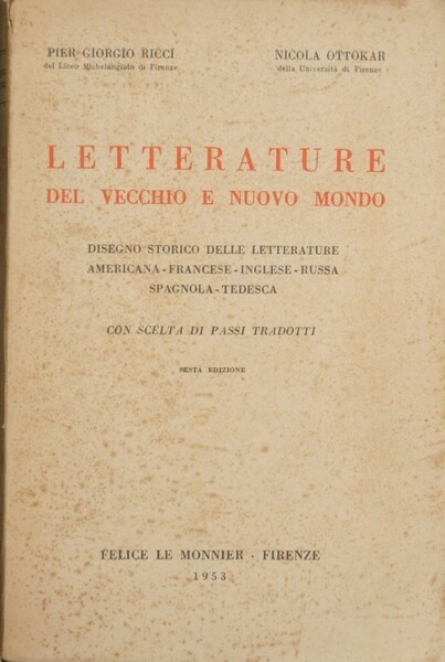 Letterature del vecchio e nuovo mondo