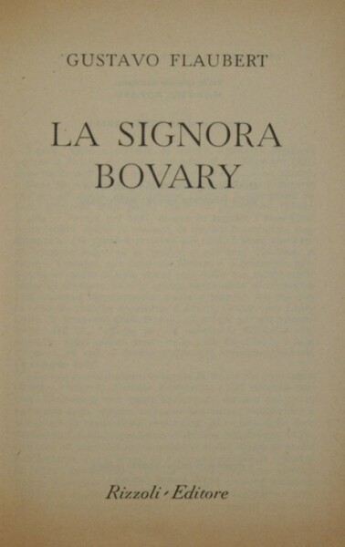 La signora Bovary