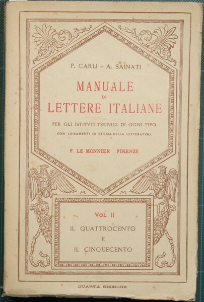 Manuale di lettere italiane. Vol. II