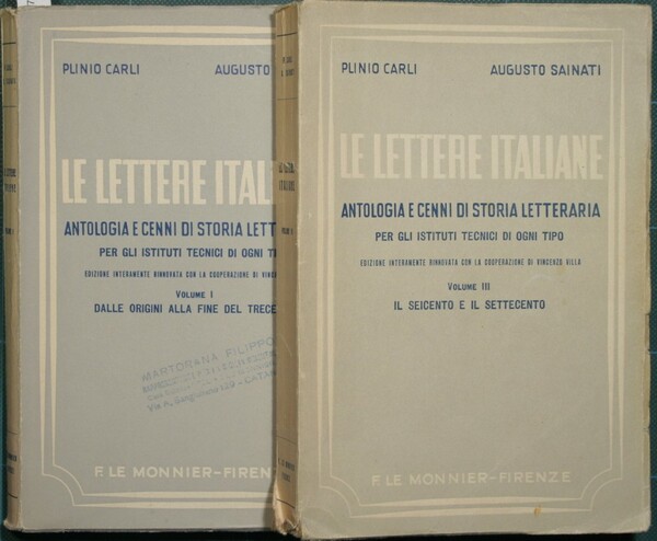 Le lettere italiane. Voll. I e III