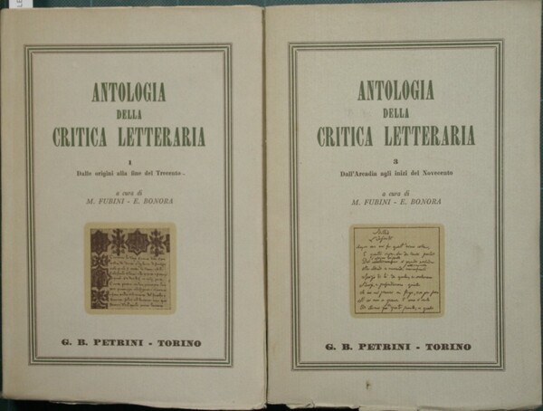 Antologia della critica letteraria. Voll. I e III