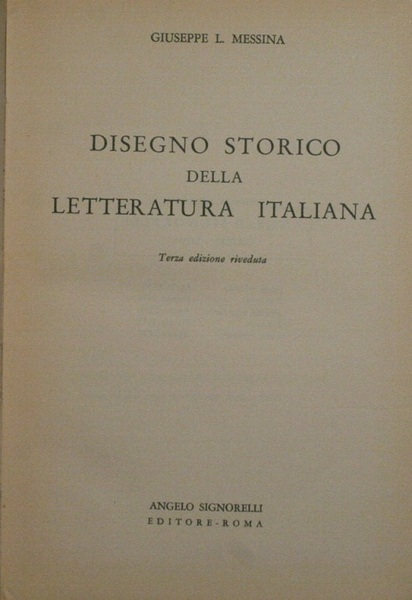 Disegno storico della letteratura italiana