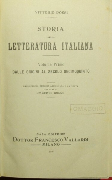 Storia della letteratura italiana