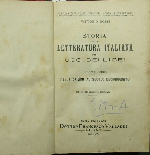 Storia della letteratura italiana per uso dei licei