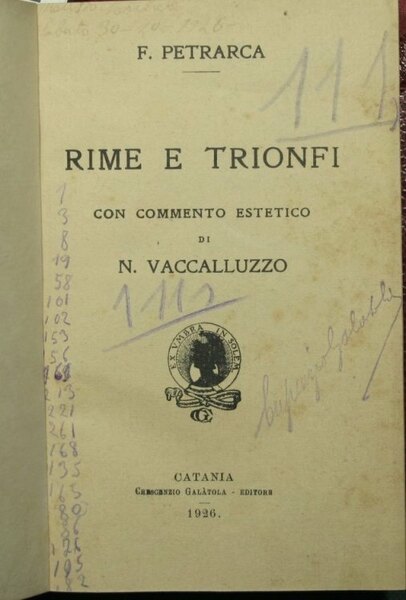 Rime e trionfi