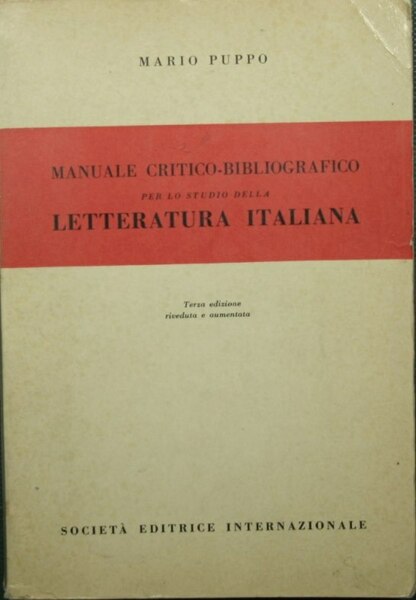 Manuale critico-bibliografico per lo studio della letteratura italiana