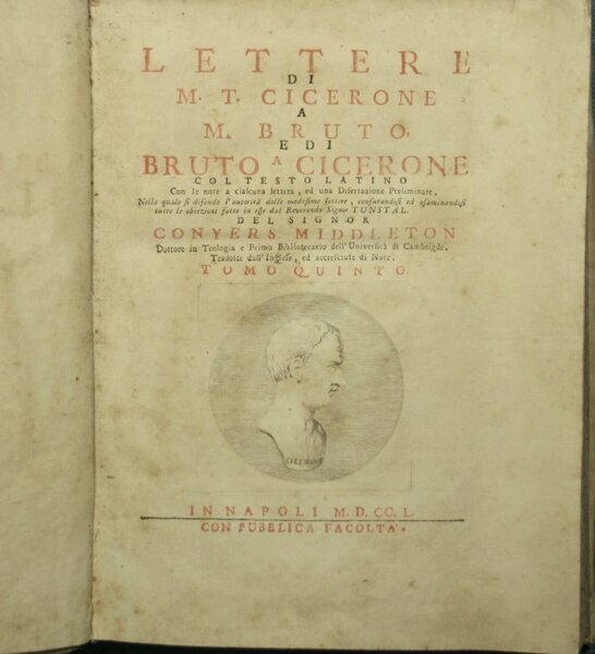 Lettere di M.T. Cicerone a M. Bruto e di Bruto …