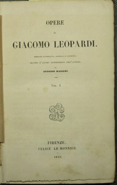 Opere di Giacomo Leopardi