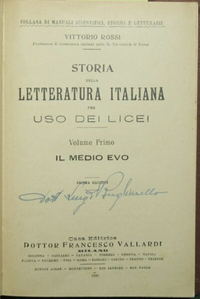 Storia della letteratura italiana per uso dei Licei