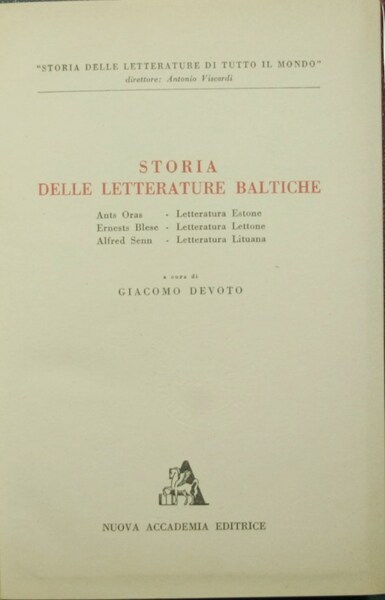 Storia delle letterature baltiche