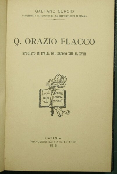 Q. Orazio Flacco studiato in Italia dal secolo XIII al …