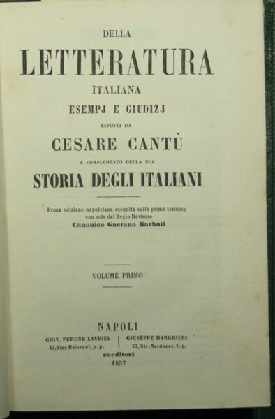 Della letteratura italiana