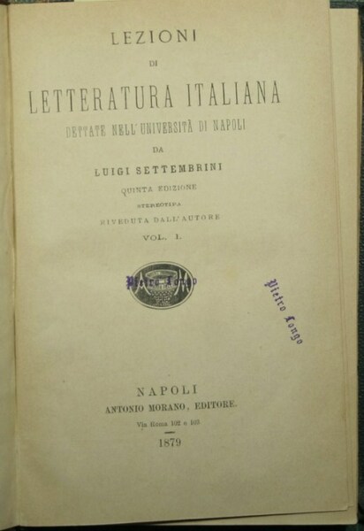 Lezioni di letteratura italiana