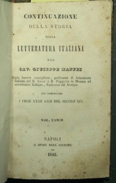 Continuazione della storia della letteratura italiana