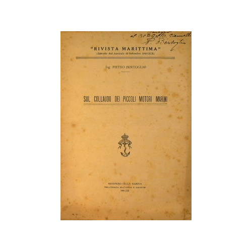 Sul collaudo dei piccoli motori marini