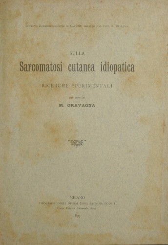 Sulla Sarcomatosi cutanea idiopatica