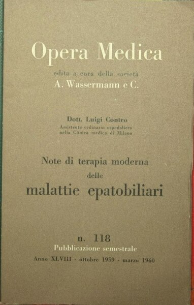 Note di terapia moderna delle malattie epatobiliari