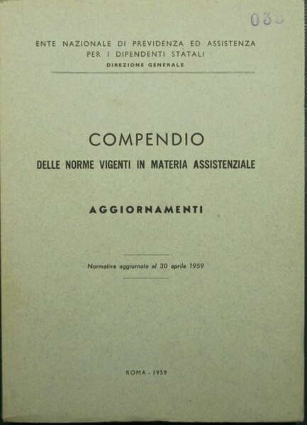 Compendio delle norme vigenti in materia assistenziale. Aggiornamenti