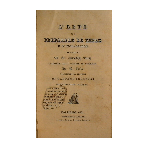 L'arte di preparare le terre e d'ingrassarle, opera di Sir …