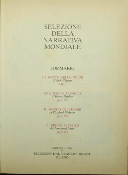 Selezione della narrativa mondiale