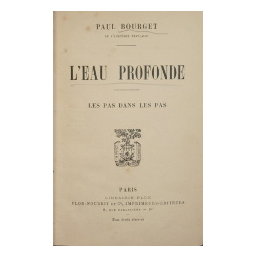L'eau profonde