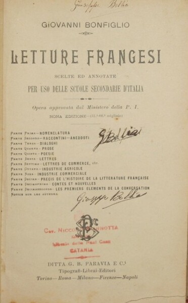 Letture francesi