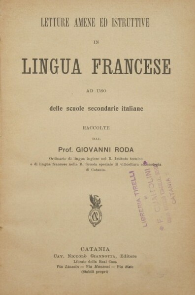 Letture amene ed istruttive in lingua francese