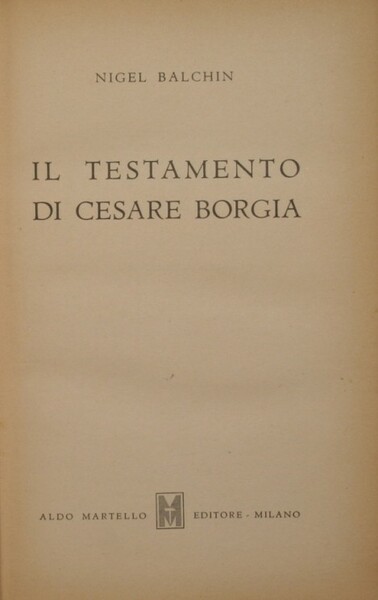 Il testamento di Cesare Borgia
