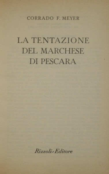 La tentazione del marchese di Pescara