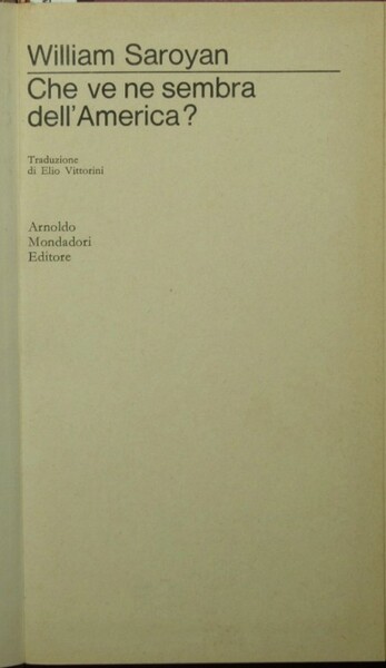 Che ve ne sembra dell'America?