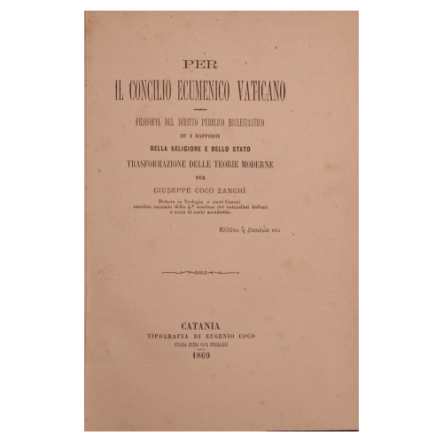 Per il Concilio Ecumenico Vaticano - Filosofia del diritto pubblico …