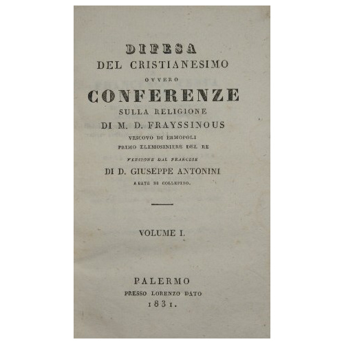 Difesa del cristianesimo ovvero conferenze sulla religione