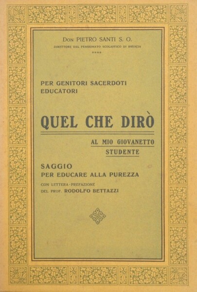 Quel che dirò al mio giovanetto studente