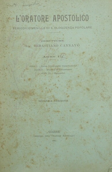 L'oratore apostolico. Anno VIII