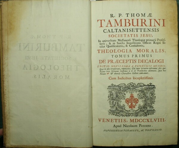 R.P. Tamburini caltanisettensis societatis Jesu, […] Theologia moralis
