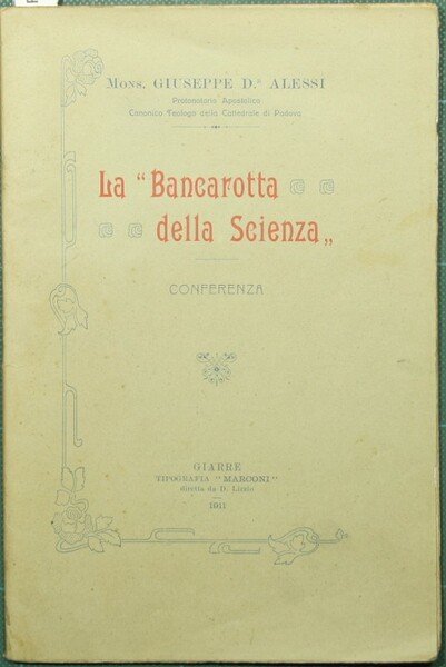 La bancarotta della scienza