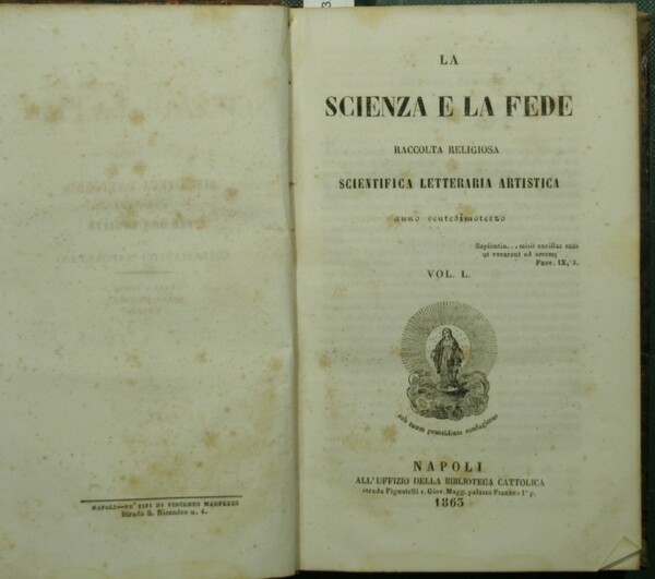 La scienza e la fede. Vol. L